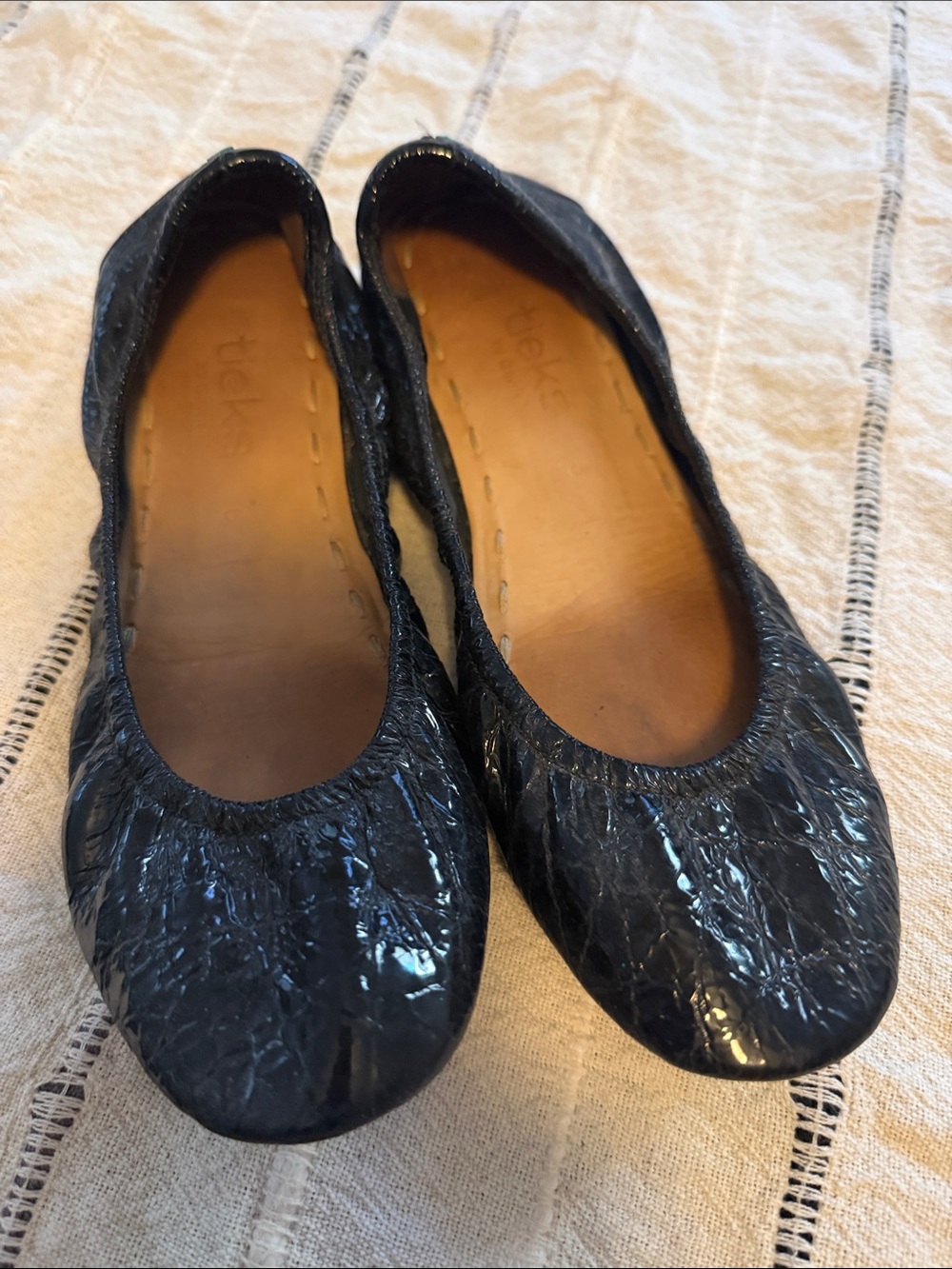 Tieks Black Patent Croc Ballet Flats